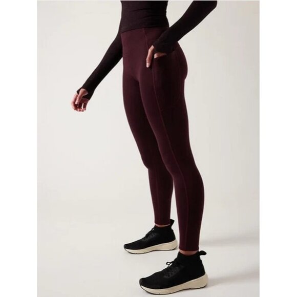 ATHLETA ALTITUDE STASH TIGHT IN POLARTEC Large Fleece lined leggings - Picture 3 of 6
